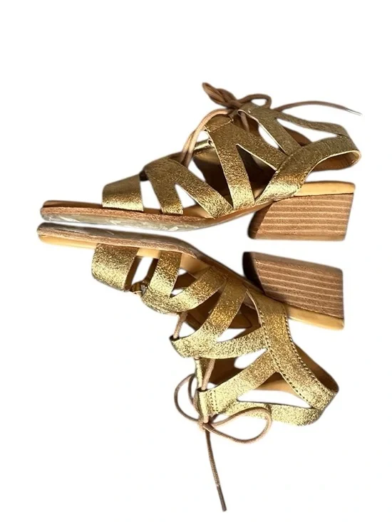 NEW Kork Ease Gladiator Leather Sandal in Metallic Gold - Picture 3 of 9